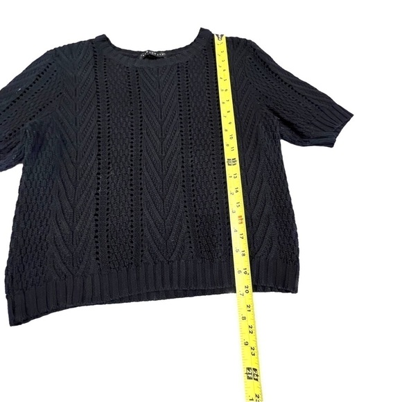 SANCTUARY Open Stitch Crewneck Black Sweater, Size Medium - Picture 6 of 14